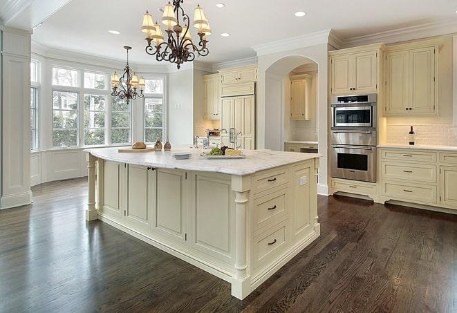 glossy laminate floors installed in a modern home in Beaverdam